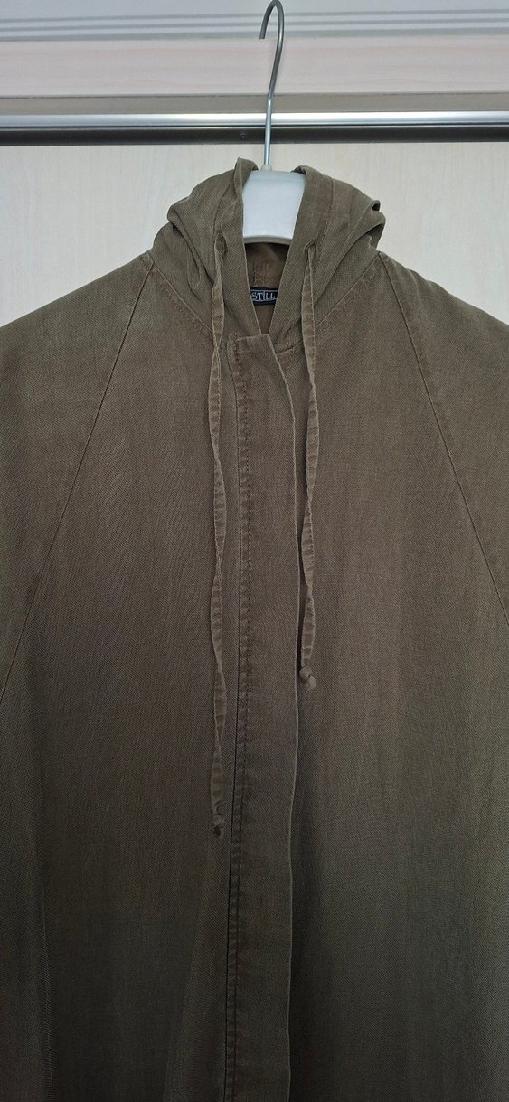 Düğmeli Reglan Kol Kapüşonlu Trençkot - Görsel 3