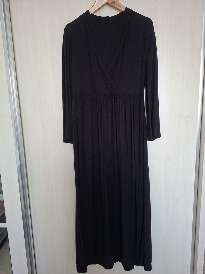 Uzun Kollu Siyah Kadın Elbise - Görsel 4