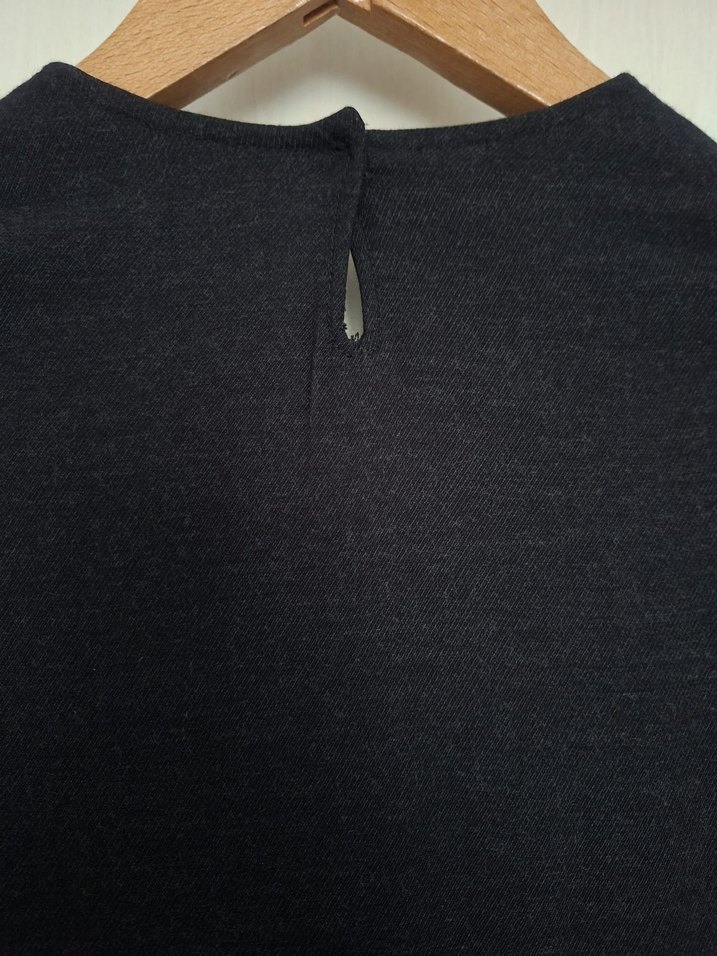 Uzun Kollu Siyah Kadın Elbise - Görsel 5