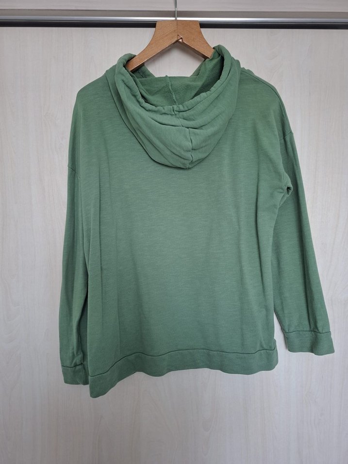 Yeşil Kapüşonlu Uzun Kollu Kadın Sweatshirt - Görsel 4