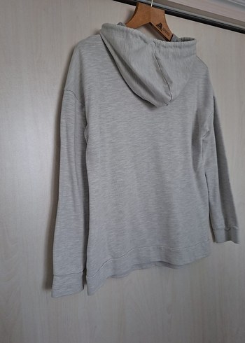 Gri Kapüşonlu Kadın Sweatshirt - Görsel 6