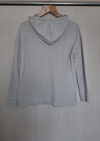 Gri Kapüşonlu Kadın Sweatshirt - Görsel 7