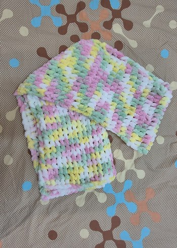 Pastel Renkli alize puffy atkı - Görsel 2