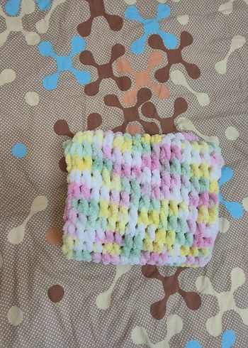 Pastel Renkli alize puffy atkı - Görsel 3