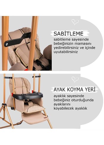  Beden gri Renk Mama Sandalyesi & Salıncak