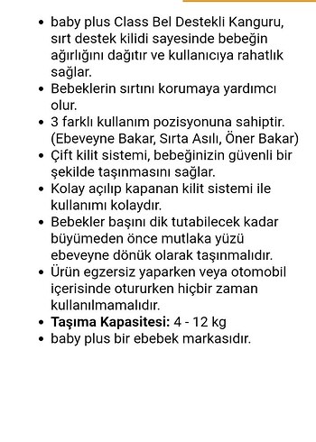  Beden gri Renk Baby Plus Taşıyıcı Kanguru