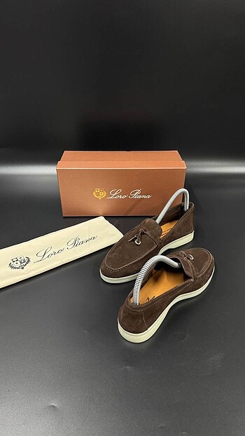 39 Beden kahverengi Renk Loro Piana Casual Model Kadın Süet Kahve Ayakkabı