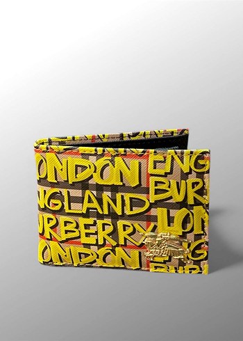 Burberry İthal Deri Renkli Baskılı Erkek Cüzdanı - Görsel 16