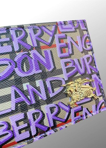Burberry İthal Deri Renkli Baskılı Erkek Cüzdanı - Görsel 10