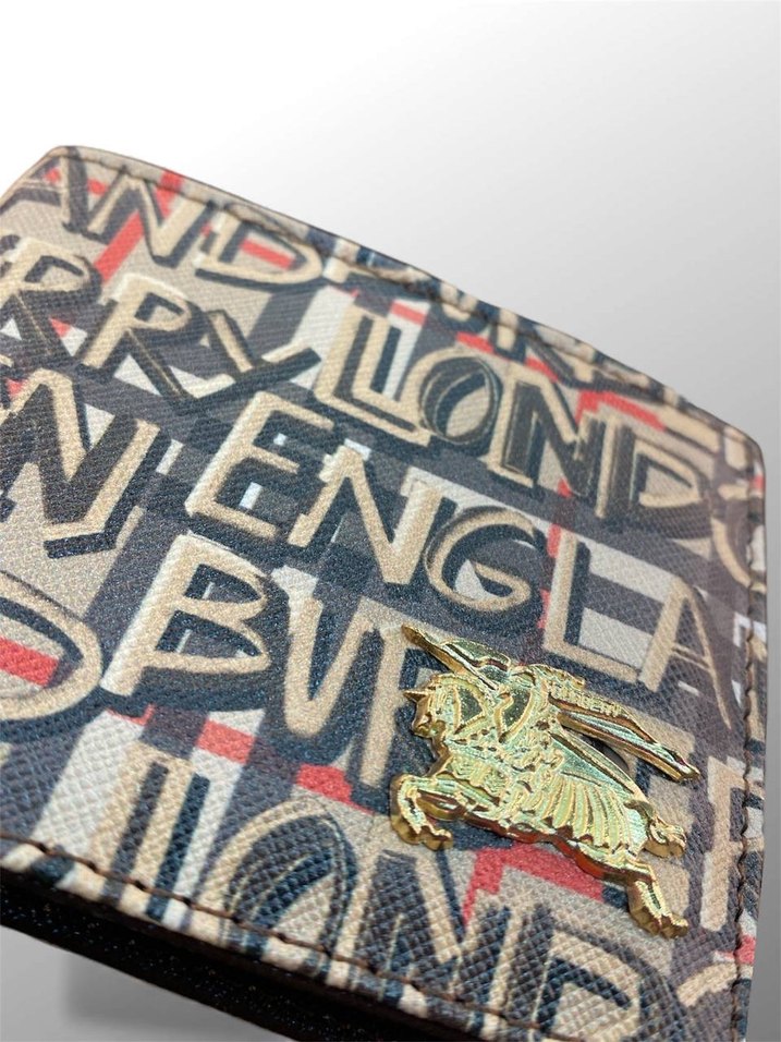 Burberry İthal Deri Renkli Baskılı Erkek Cüzdanı - Görsel 3