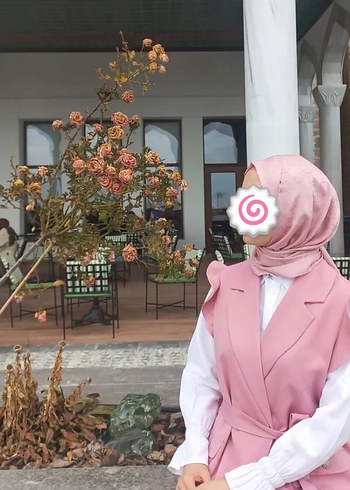 Diğer Dantel Detaylı Pudra Pembe Kadın Yelekli Takım