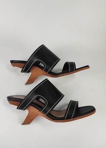38,5 Beden kahverengi Renk Alexander McQueen Kahverengi Deri Dolgu Topuklu Sandalet