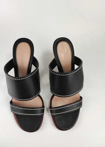 38,5 Beden Alexander McQueen Kahverengi Deri Dolgu Topuklu Sandalet