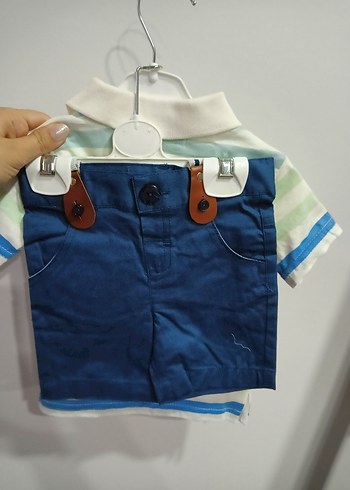 Monna Rosa Pastel Renkli Erkek Çocuk Polo Tişört Şort Takım