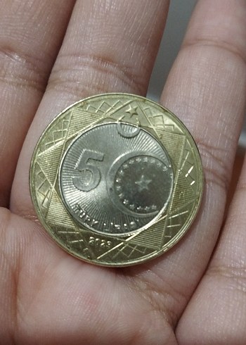 yeni 5 Türk lirası arkasında 100 yıl yazar