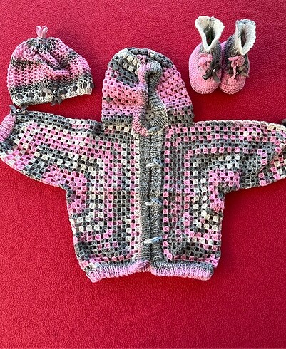 Standart Beden Beden Haute Couture Babylady Grey Love Cardigan