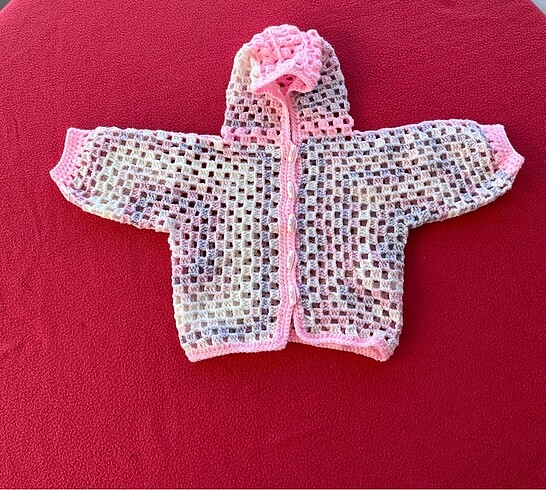 Diğer Haute Couture Babylady Pink Cotton Sweet Cardigan