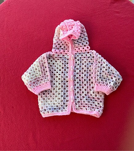 Standart Beden Beden Haute Couture Babylady Pink Cotton Sweet Cardigan