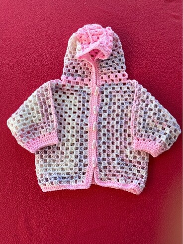 Standart Beden Beden pembe Renk Haute Couture Babylady Pink Cotton Sweet Cardigan