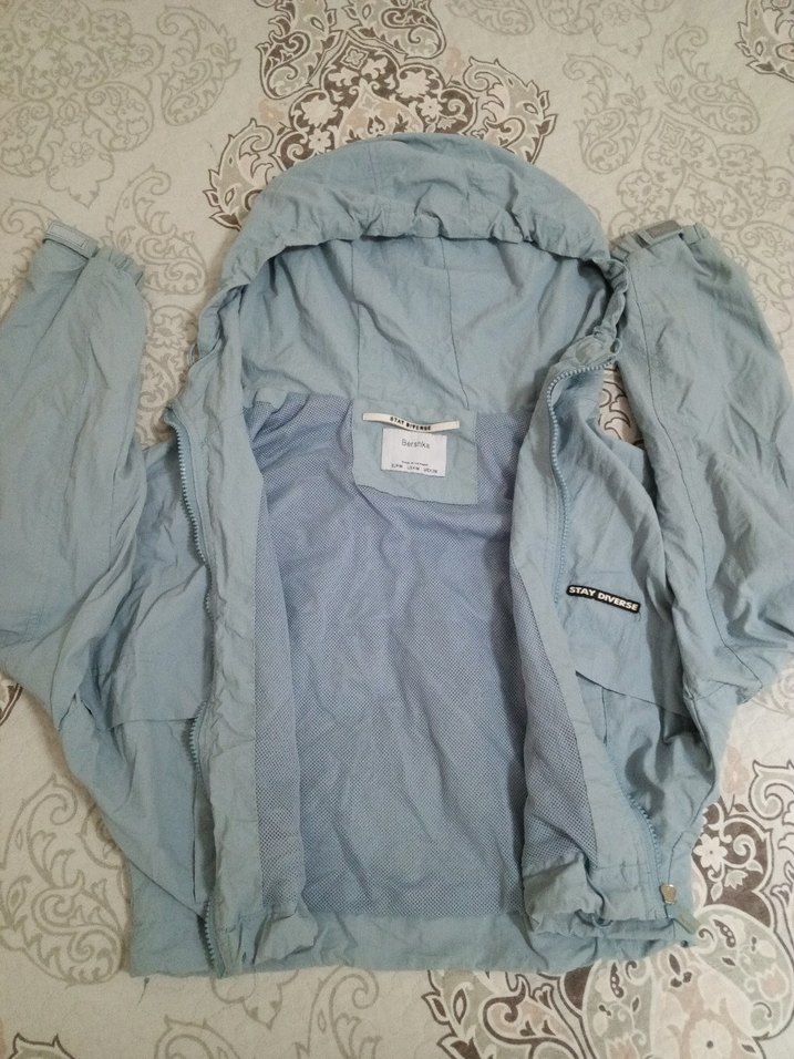 Kadın Gri Kapüşonlu Kısa Denim Ceket m - Görsel 4