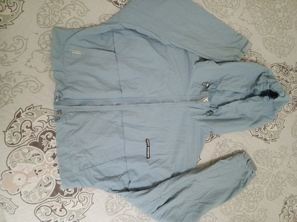 Kadın Gri Kapüşonlu Kısa Denim Ceket m - Görsel 2