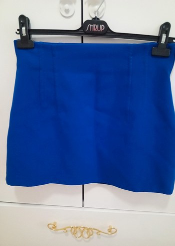 Kadın Mavi Mini Etek zara m yeni - Görsel 5
