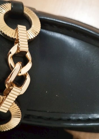 Zincir Detaylı Siyah Deri Kadın Loafer yeni zara 37 no - Görsel 10