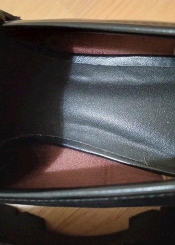 Zincir Detaylı Siyah Deri Kadın Loafer yeni zara 37 no - Görsel 4