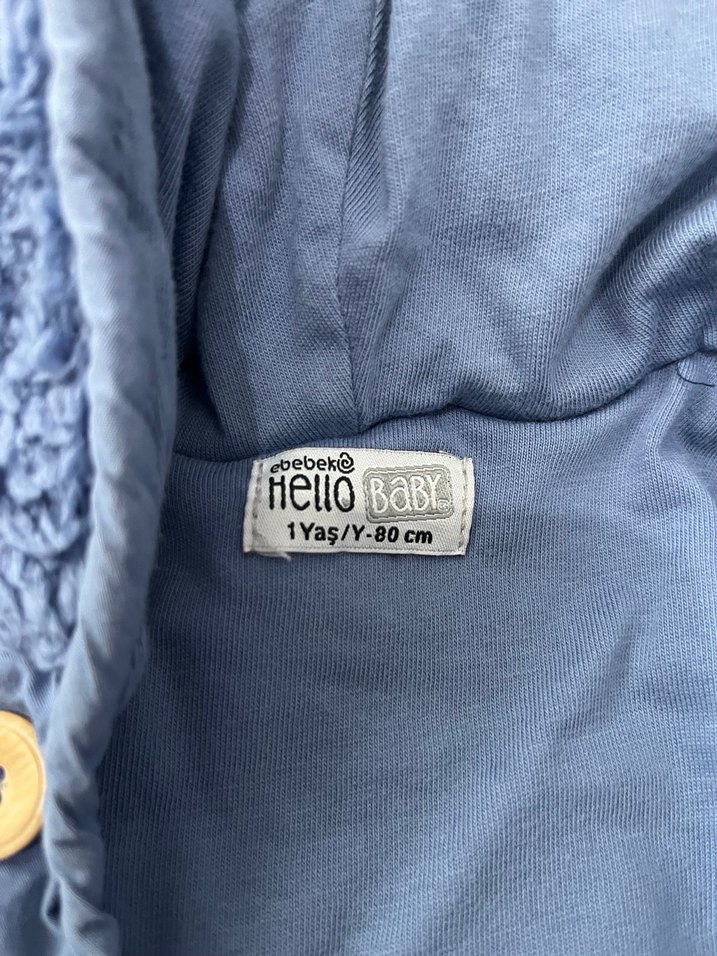 Düğmeli Erkek Çocuk Mavi Polar Mont - Görsel 3