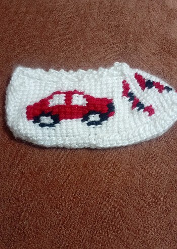 Renkli Nakışlı Örgü Erkek Bebek Patikleri - Görsel 3