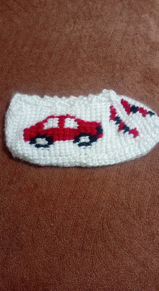 Renkli Nakışlı Örgü Erkek Bebek Patikleri - Görsel 3