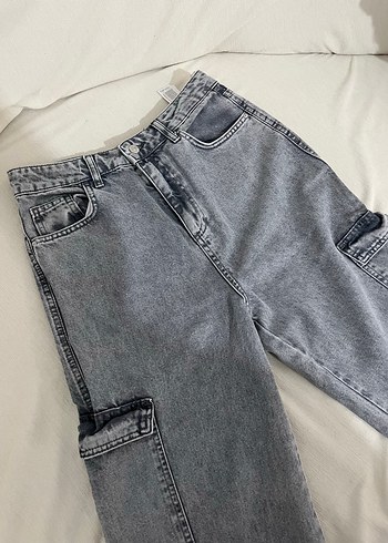 Gri Bol kesim pantolon - Görsel 5