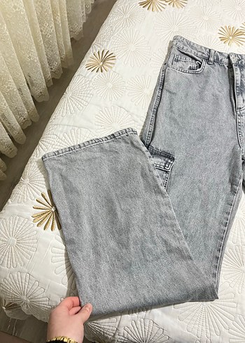 Gri Bol kesim pantolon - Görsel 2