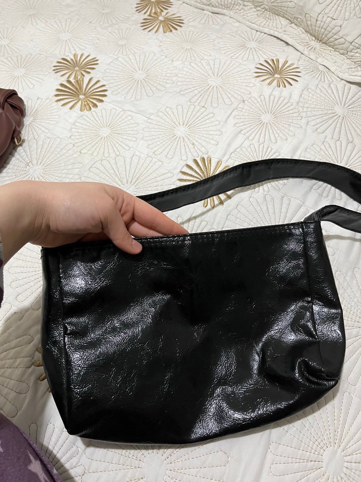 Siyah Deri Gotik Kadın Çanta - Görsel 5