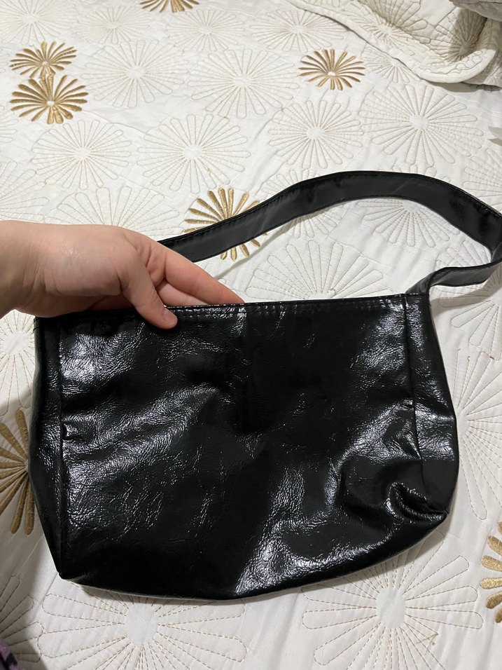 Siyah Deri Gotik Kadın Çanta - Görsel 3