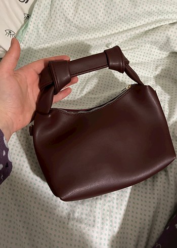Bordo Deri Kadın El Çantası - Görsel 5