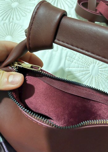 Bordo Deri Kadın El Çantası - Görsel 6