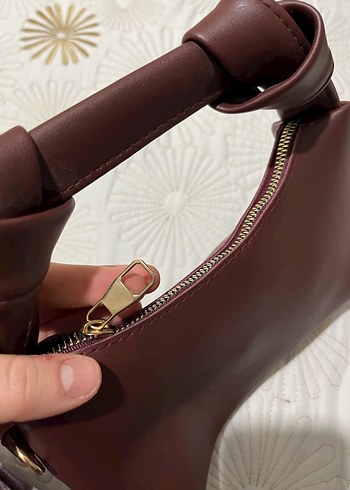 Bordo Deri Kadın El Çantası - Görsel 4