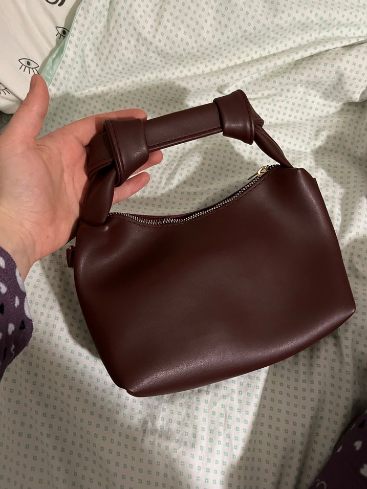Bordo Deri Kadın El Çantası - Görsel 5