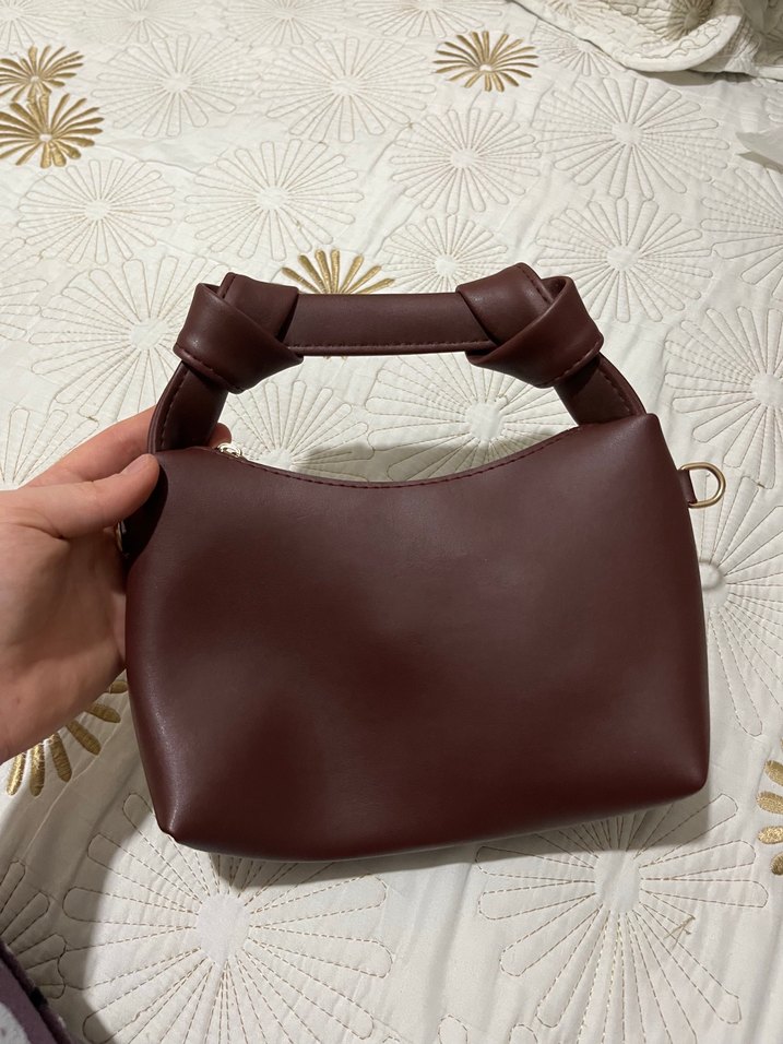 Bordo Deri Kadın El Çantası - Görsel 2