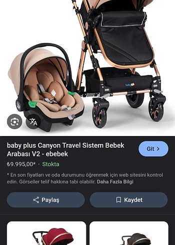 baby plus Canyon Travel Sistem Bebek Arabası V2