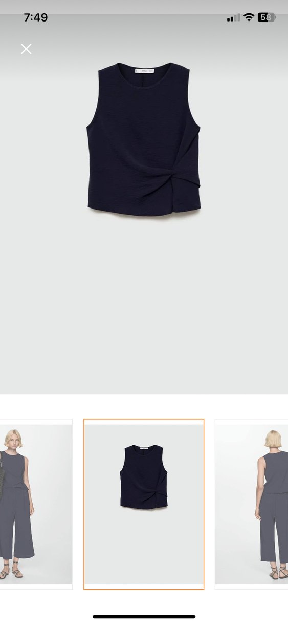 Kadın Lacivert Kolsuz Mini Tulum - Görsel 2