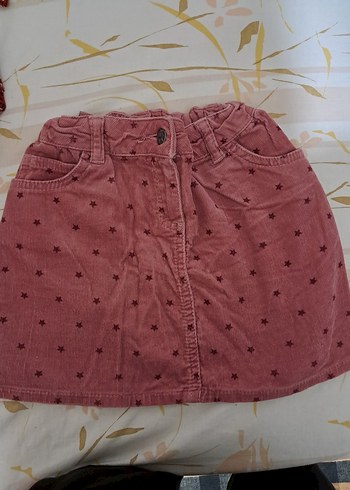 Düğmeli Kız Çocuk Pembe Etek