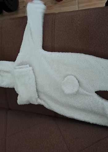 HelloBaby Beyaz Kürklü Bebek Kız Tulumu