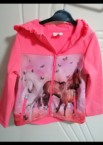 Kız Çocuk Kapüşonlu Baskılı Fermuarlı SWEATSHİRT  mont3.4 yaş - Görsel 3