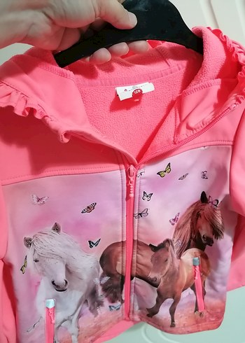 Kız Çocuk Pembe Kapüşonlu Baskılı Mont 3.4 yaş - Görsel 4