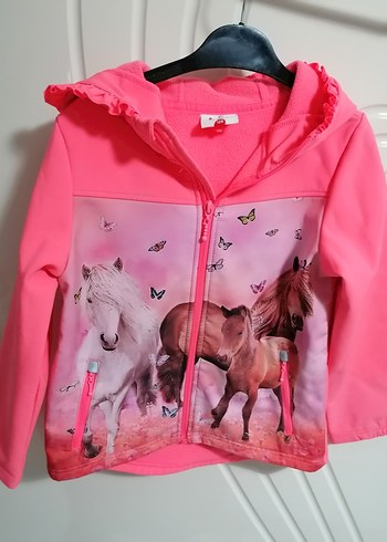 Kız Çocuk Pembe Kapüşonlu Baskılı Mont 3.4 yaş - Görsel 3