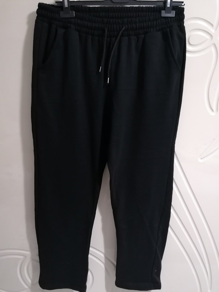 Siyah Erkek Pamuklu Rahat Kesim Pantolon S beden füme renk - Görsel 4