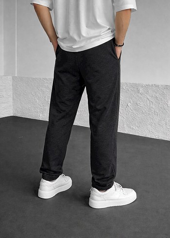 Pamuklu Geniş Kesim Erkek Eşofman L BEDEN füme rengi - Görsel 3