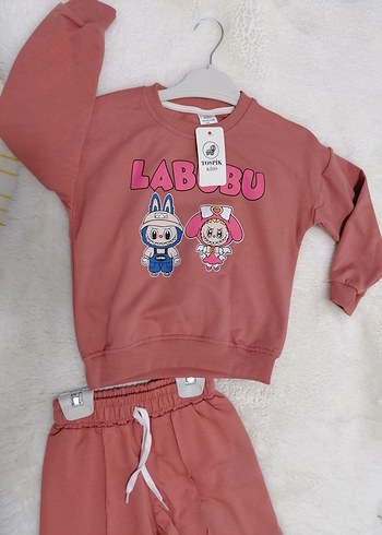 Diğer Bebek Kız Uzun Kollu Pembe Baskılı Triko Takım 3.4 YAŞ